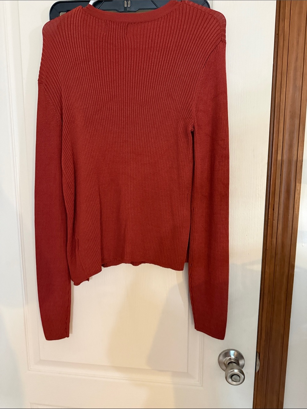 Pinque Two-Piece Ribbed V-Neck Tank & Cardigan - Rust - Picture 2 of 6